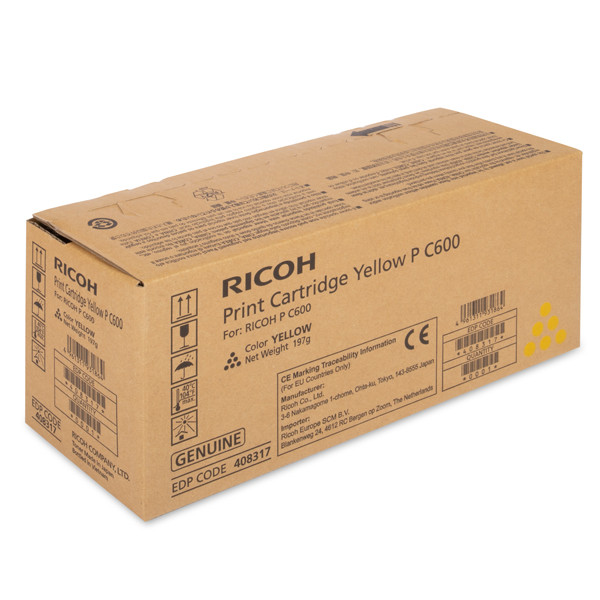 Ricoh type P C600 toner (d'origine) - jaune 602289 - 1