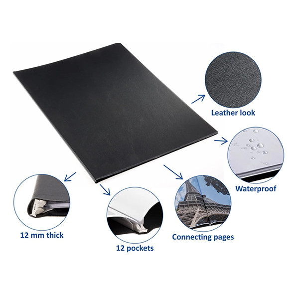 Rillstab album de présentation couverture rigide A3 (12 pochettes d'insertion) - noir 068104 - 5