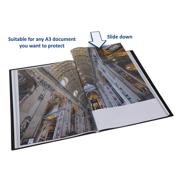 Rillstab album de présentation couverture rigide A3 (24 pochettes d'insertion) - noir 068105 - 7