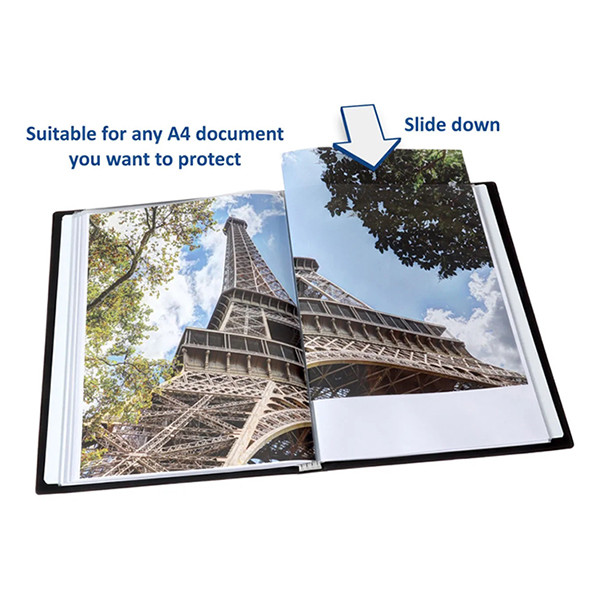 Rillstab album de présentation couverture rigide A4 (40 pochettes) - noir 068095 - 7