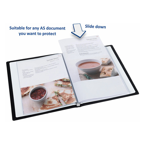 Rillstab album de présentation couverture rigide A5 (20 pochettes d'insertion) - noir 068108 - 7