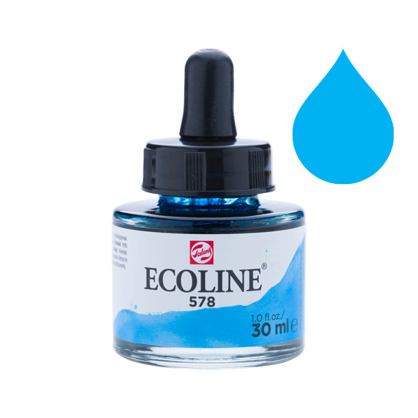 Talens Ecoline aquarelle liquide 578 (30 ml) - bleu céleste cyan 220748 - 1