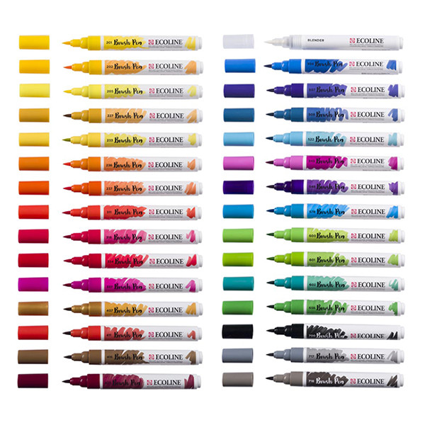 Talens Ecoline feutres pinceaux (30 pièces) - couleurs primaires 407276 - 2