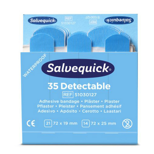 Salvequick pansements détectables recharge pour distributeur de pansements  (6 pièces) SSA00009 - 1