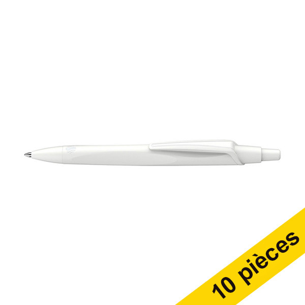 Offre : 10x Schneider Reco stylo à bille - blanc 217279 - 1