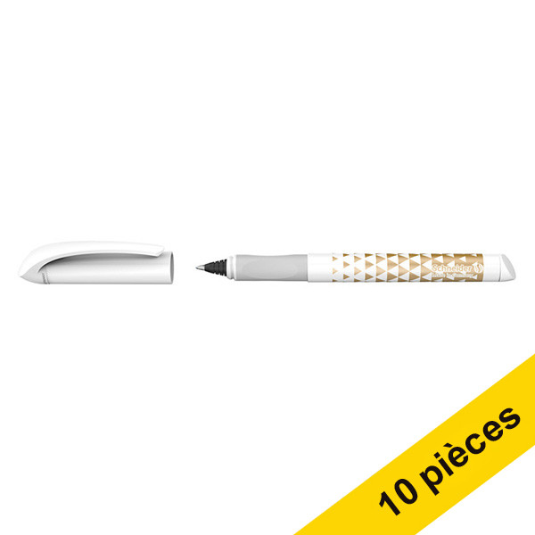 Offre : 10x Schneider Rollerball Easy stylo-bille - or/blanc 240002 - 1