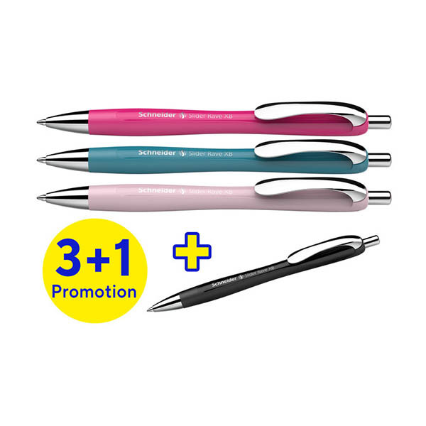 Schneider Slider Rave XB stylo à bille boîte de couleurs assorties (4 pièces) 210895 - 1