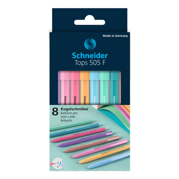 Schneider Tops 505 F stylo à bille (8 pièces) - pastel assorti 217271 - 1