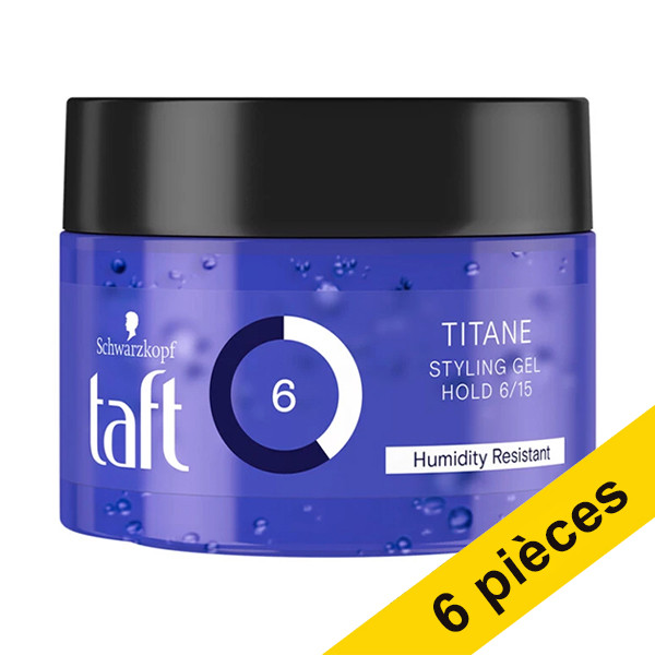 Offre: 6x Schwarzkopf Taft Titane gel puissant (250 ml) SSC00164 - 1