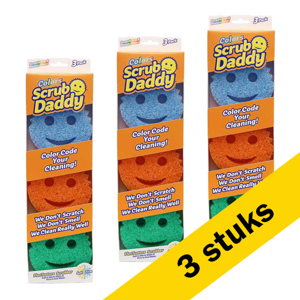 Offre : 3x Scrub Daddy Colors éponge trois couleurs (3 pièces) SSC00229 - 1