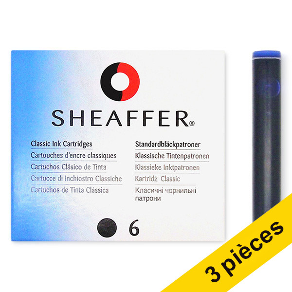Offre : 3x Sheaffer Classic cartouches d'encre 6 pièces - noir 403743 - 1