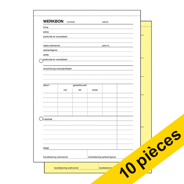 Aanbieding: 10x Sigel Expres werkbon zelfkopiërend met copystop (50 vel) 208494 - 1
