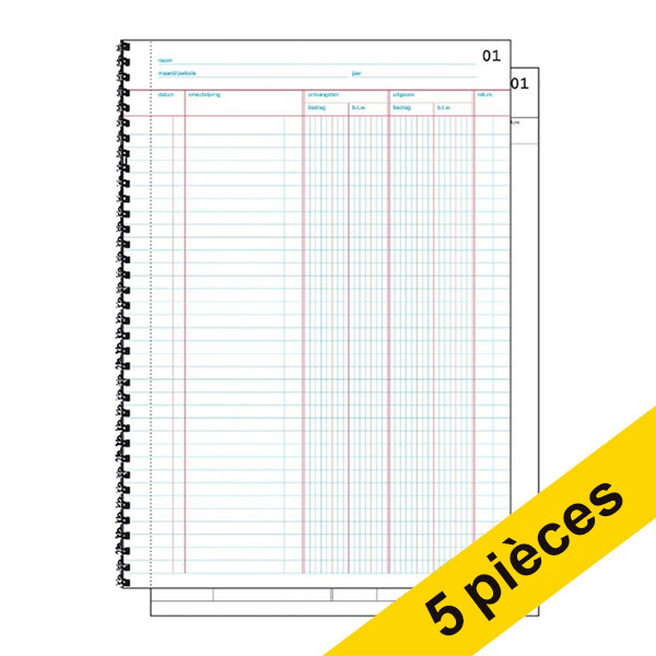 Aanbieding: 5x Sigel Expres doorschrijfkasboek met btw zelfkopiërend met copystop (50 vel) 208479 - 1