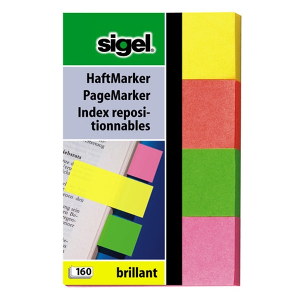 Sigel index 4 couleurs de base 20 x 50 mm (160 onglets) 208589 - 1