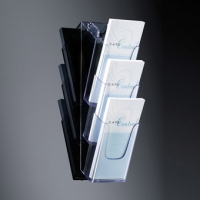 Sigel porte-brochures mural en acrylique DIN long avec 3 compartiments 208709