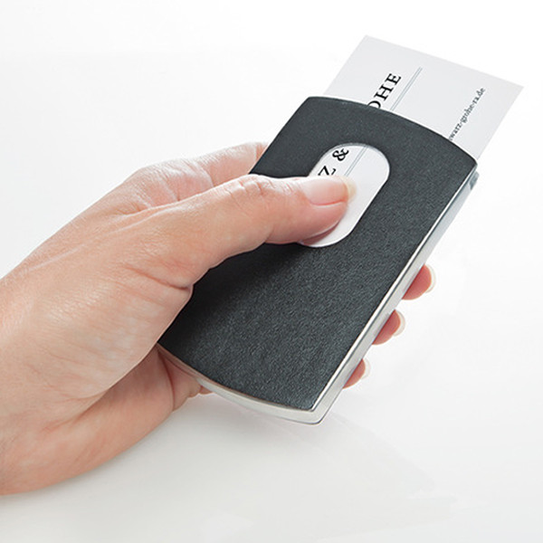 Sigel porte-cartes aspect cuir - argent/noir 208615 - 5