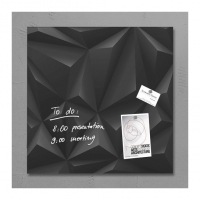 Sigel tableau en verre magnétique (48 x 48 cm) - diamant noir 208827