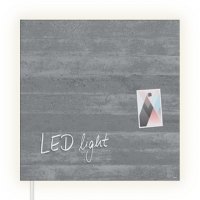 Sigel tableau en verre magnétique LED (48 x 48 cm) - béton 208855