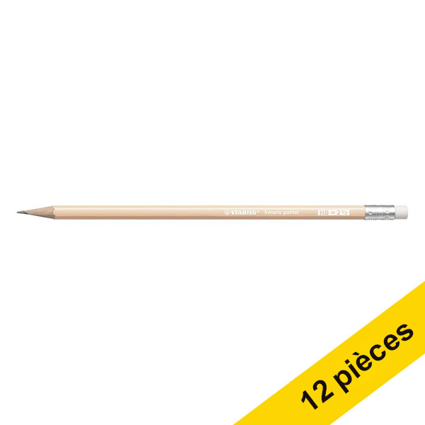 Aanbieding: 12 x Stabilo Swano potlood met gum pastel oranje (HB) 200147 - 1