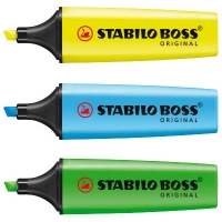 Aanbieding: Set Stabilo BOSS markeerstiften fluorescerend geel, blauw en groen 280002