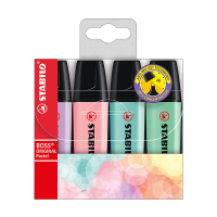 Stabilo BOSS Pastel surligneurs (rose, lilas, menthe, turquoise) 206309