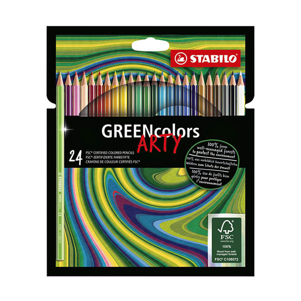 Stabilo Greencolors ARTY crayons de couleur (24 pièces) 206289 - 1