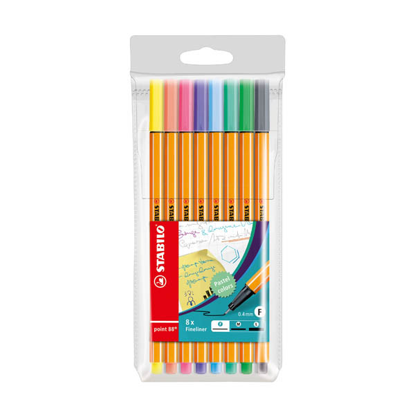 Stabilo Point 88 set de stylos-feutres à pointe fine (8 pièces) - pastel 206280 - 1