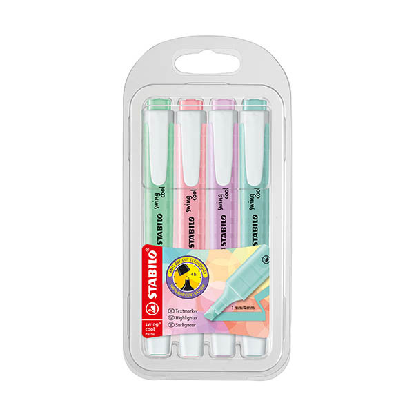 Stabilo Swing Cool Pastel surligneurs assortis (4 couleurs) 206317 - 1