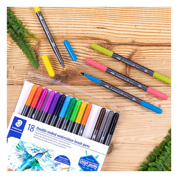 Staedtler 3001 feutres de coloriage aquarellables à double pointe (18 pièces) 209508 - 2