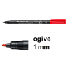 Staedtler Lumocolor 317 marqueur permanent (1 mm ogive) - rouge 424742 - 1