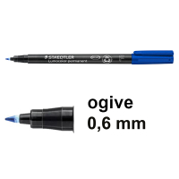 Staedtler Lumocolor 318 marqueur permanent (0,6 mm ogive) - bleu 424735