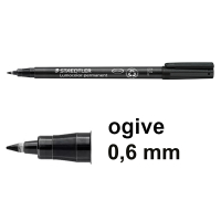 Staedtler Lumocolor 318 marqueur permanent (0,6 mm ogive) - noir 424733