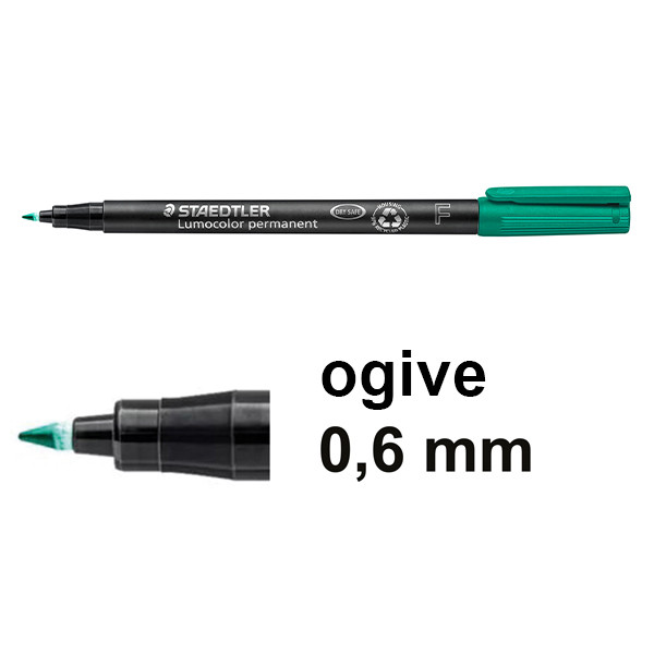 Staedtler Lumocolor 318 marqueur permanent (0,6 mm ogive) - vert 424736 - 1