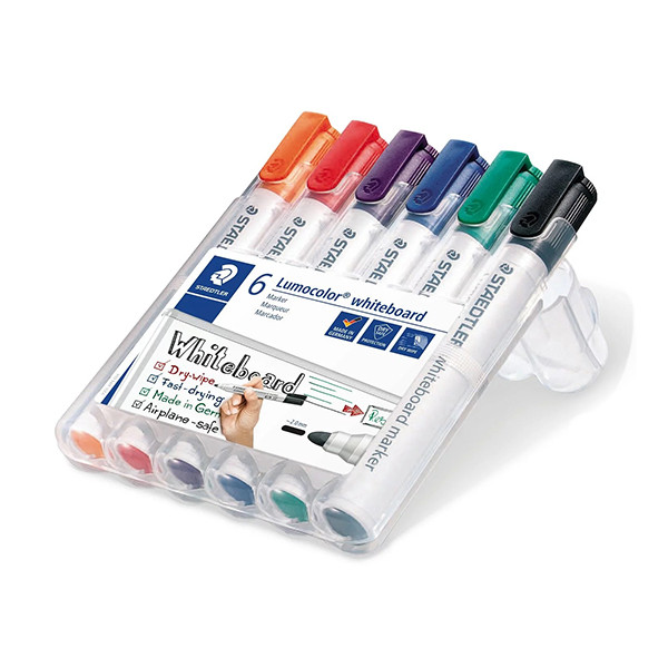 Staedtler Lumocolor 351 marqueur pour tableau blanc 6 pièces (2 mm ogive) - couleurs assorties 209612 - 1