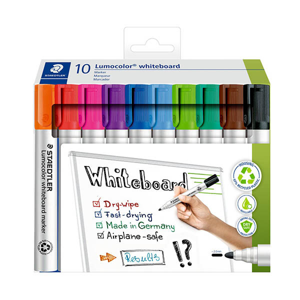 Staedtler Lumocolor 351 marqueurs pour tableau blanc assortiment 10 pièces (2 mm ogive) 280123 - 1
