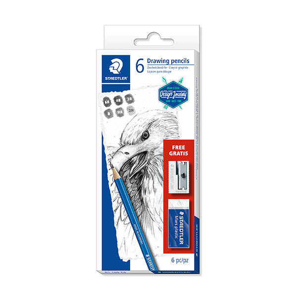 Staedtler Lumograph crayon à croquis avec gomme et taille-crayon (8 pièces) 209661 - 1