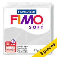 Offre: 3x Fimo soft pâte à modeler 57g - 80 gris dauphin