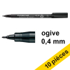 Offre : 10x Staedtler Lumocolor 313 marqueur permanent (0,4 mm ogive) - noir 424729 - 1
