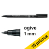 Offre : 10x Staedtler Lumocolor 317 marqueur permanent (1 mm ogive) - noir 424745 - 1