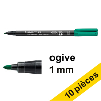 Offre : 10x Staedtler Lumocolor 317 marqueur permanent (1 mm ogive) - vert 424748