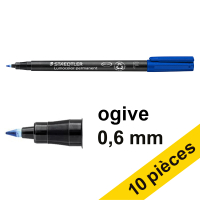 Offre : 10x Staedtler Lumocolor 318 marqueur permanent (0,6 mm ogive) - bleu 424739
