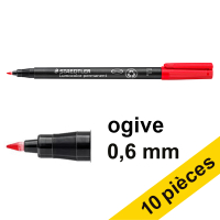 Offre : 10x Staedtler Lumocolor 318 marqueur permanent (0,6 mm ogive) - rouge 424738