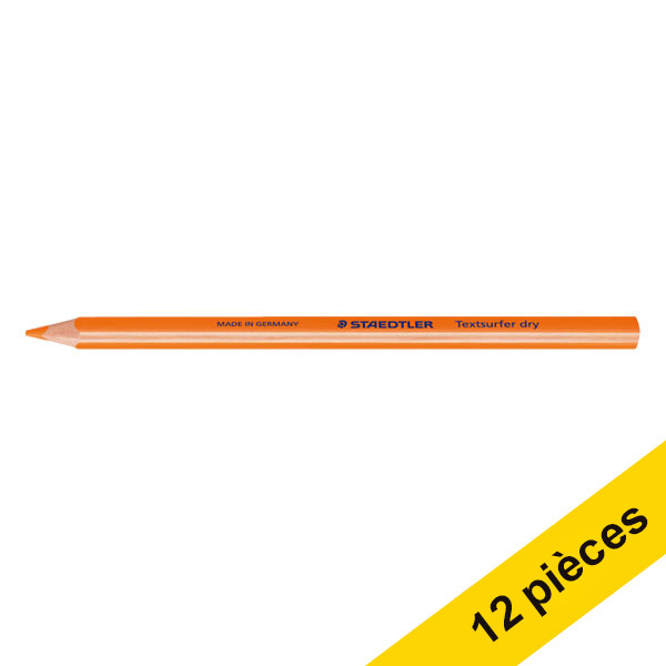 Offre : 12x Staedtler Textsurfer surligneur à sec triangulaire - orange 209600 - 1