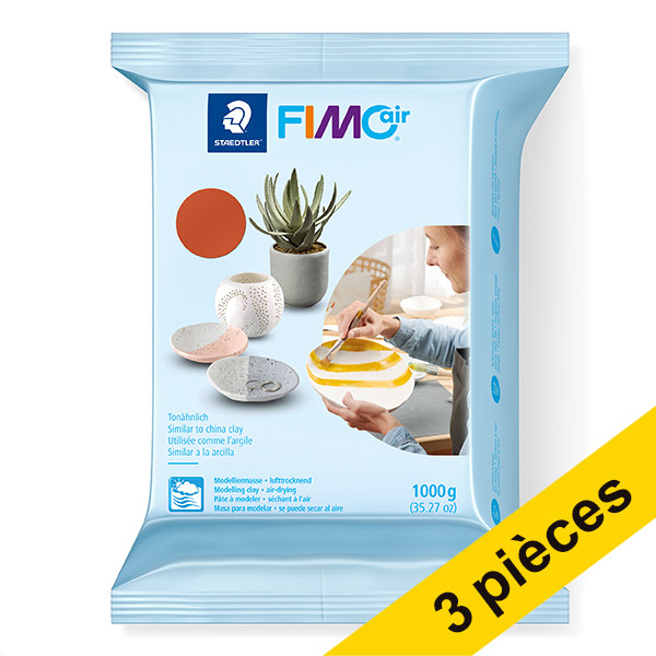 Offre : 3x Fimo air pâte à modeler 1 kg - 76 terre cuite 424661 - 1