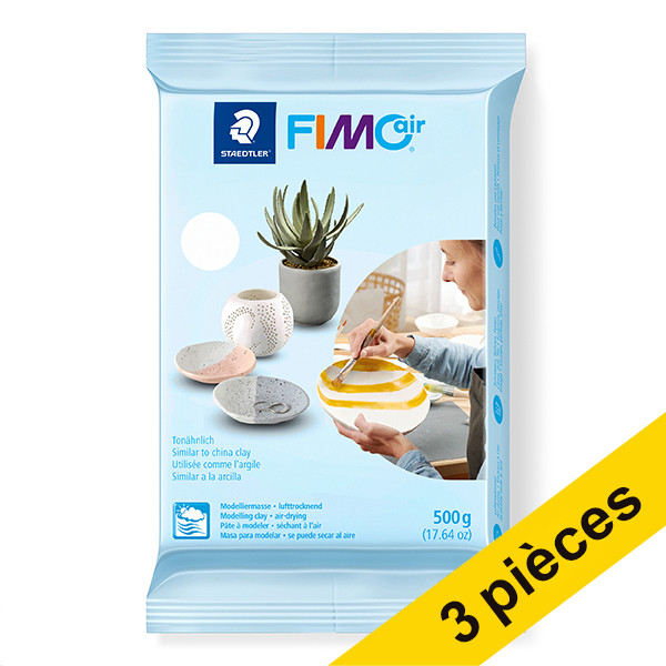 Offre : 3x Fimo air pâte à modeler 500 g - 0 blanc 424695 - 1