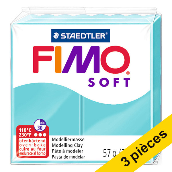 Offre : 3x Fimo soft pâte à modeler 57g - 39 menthe poivrée 424703 - 1