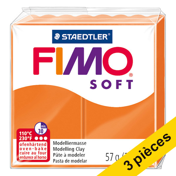 Offre : 3x Fimo soft pâte à modeler 57g - 42 mandarine 424672 - 1