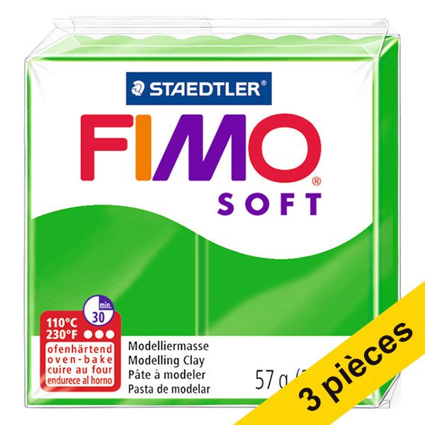 Offre : 3x Fimo soft pâte à modeler 57g - 53 vert tropical 424711 - 1
