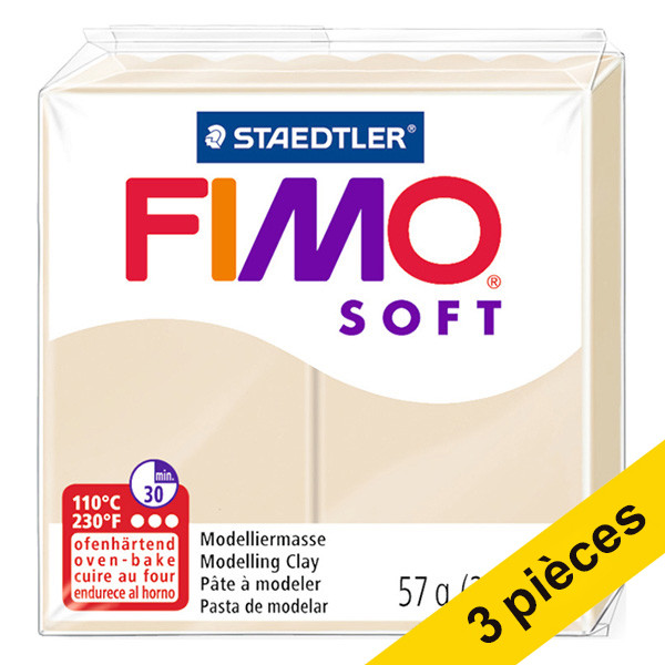 Offre : 3x Fimo soft pâte à modeler 57g - 70 sahara 424706 - 1