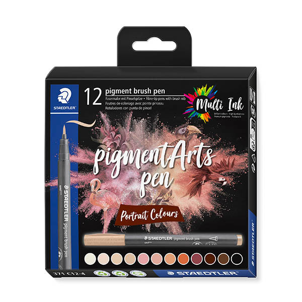 Staedtler Pigment Arts Portrait Colours feutres pinceaux (12 pièces) 209667 - 1